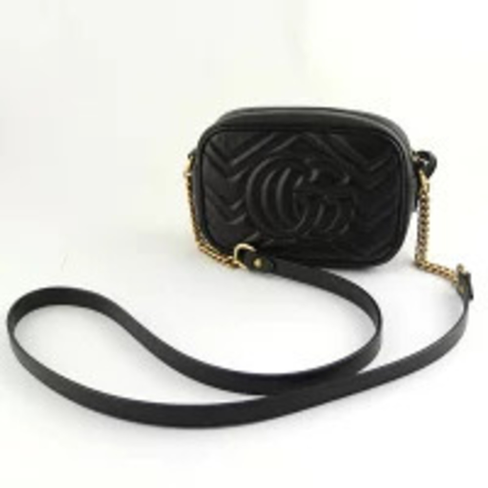Gucci GG Marmont Quilted Black Bag Chain Shoulder Black
